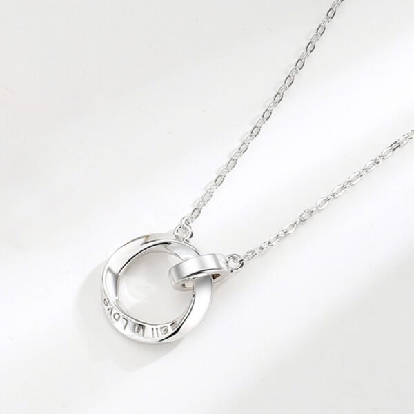 Minimalist Double Ring Pendant Necklace – Couple Design - Image 2