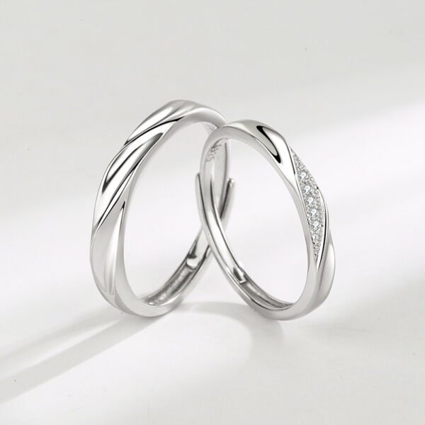 Eternal Twist Couple Rings – Sterling Silver Promise Bands - Image 4