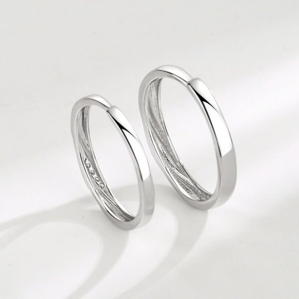 Eternal Twist Couple Rings – Sterling Silver Promise Bands - Image 3