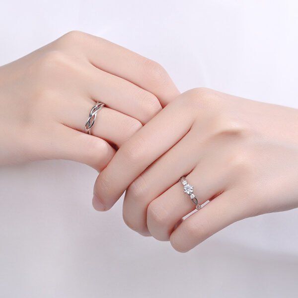 Infinity Knot Couple Rings – Sterling Silver Matching Bands - Image 4