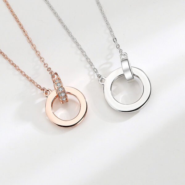 Minimalist Double Ring Pendant Necklace – Couple Design - Image 6