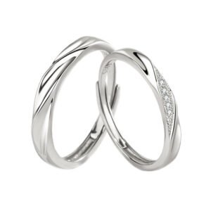 Eternal Twist Couple Rings – Sterling Silver Promise Bands